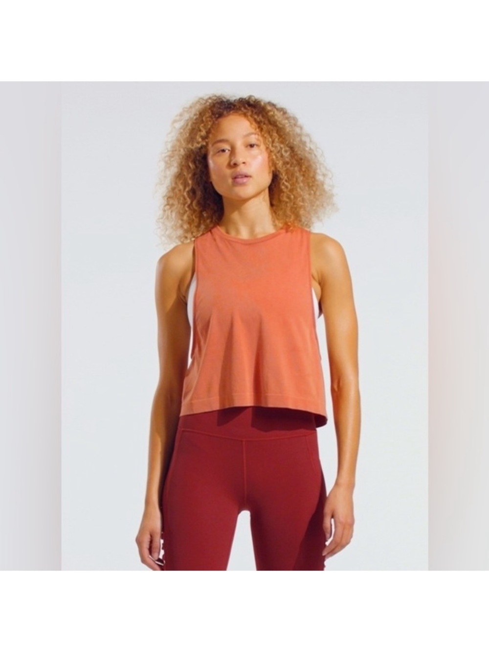 ATHLETA Rust Sleeveless Cropped Tank Top